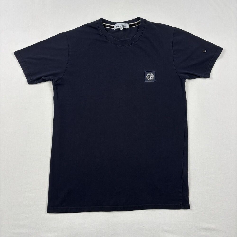 Authentic Stone Island Navy T-Shirt Men’s Sz M Compass Patch Logo Designer Italy